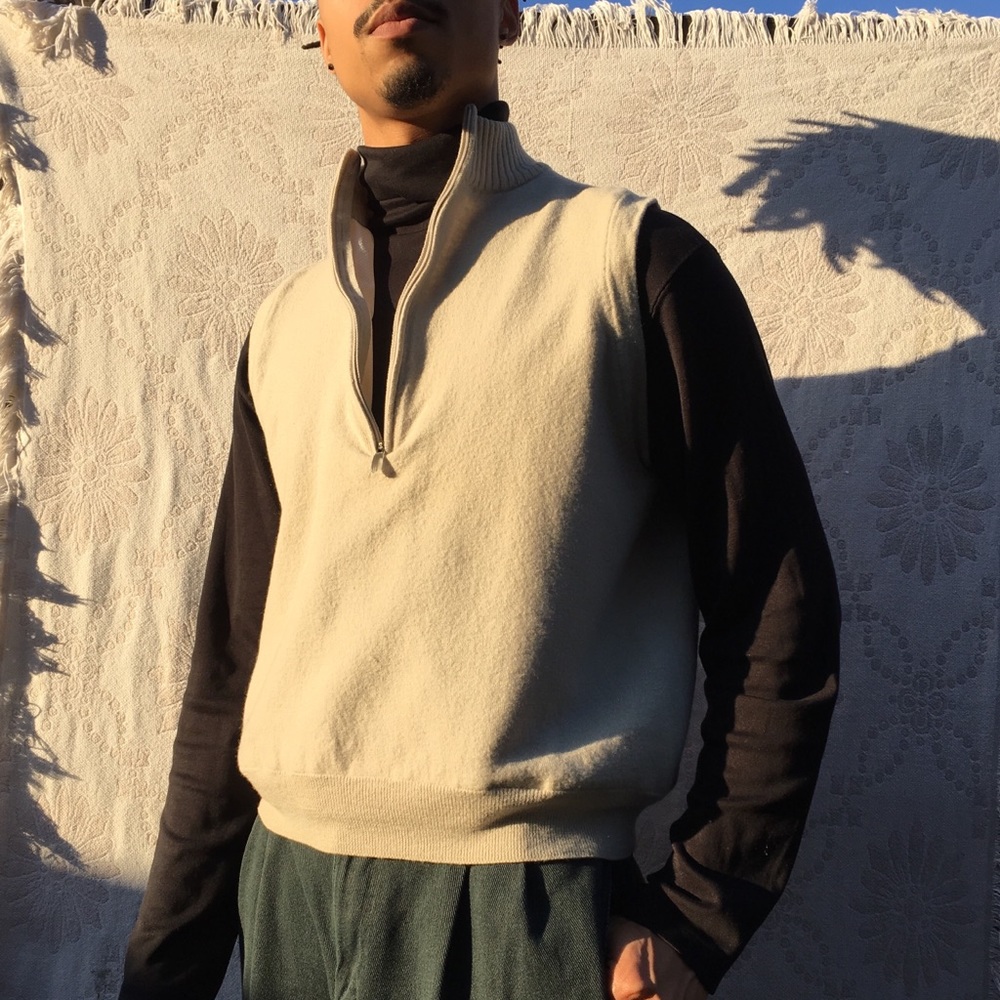 Vintage Adidas Cream Wool ‘Performance’ Vest